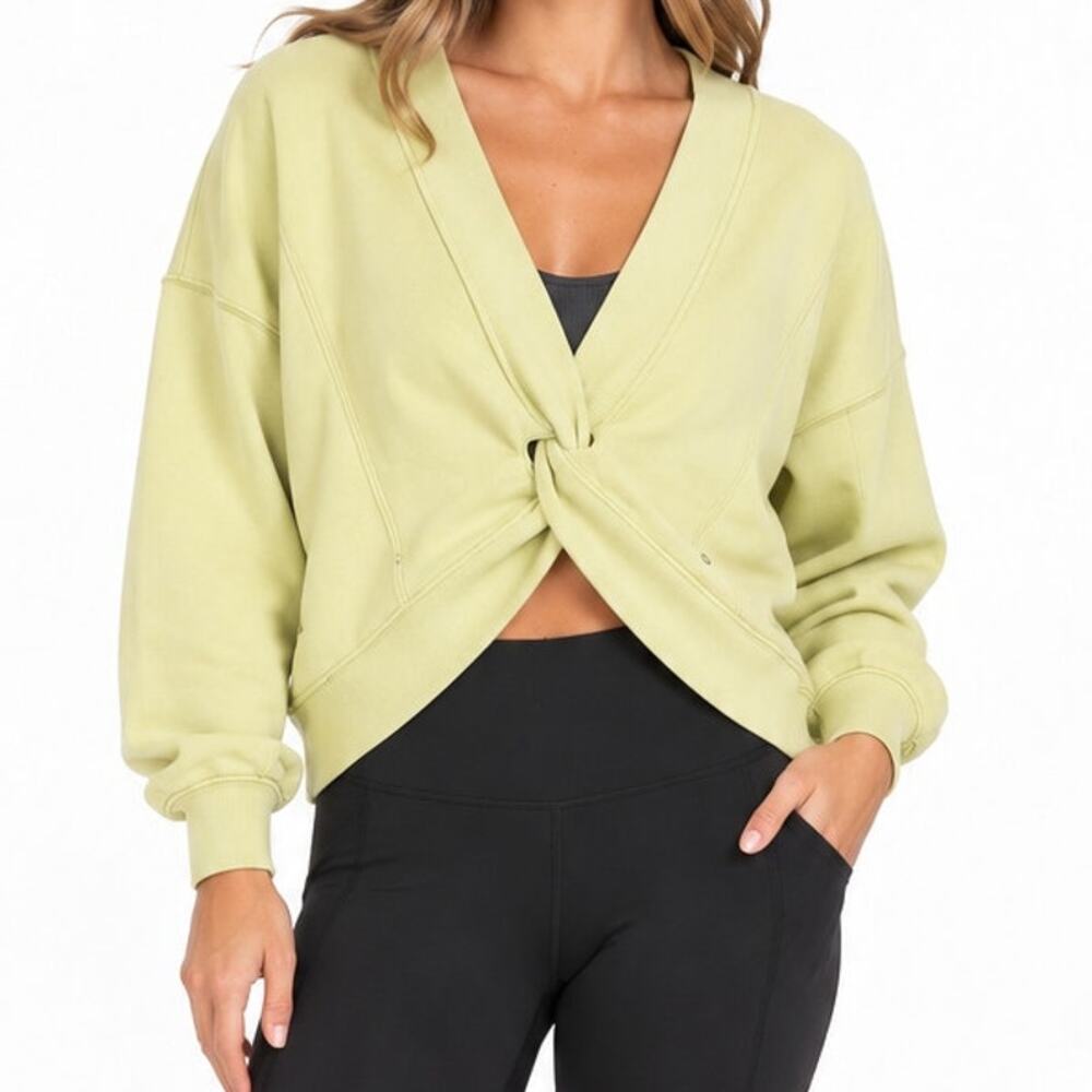 FP Movement Lime Green Twist Front Sweatshirt XS